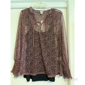 Chico’s Herringbone Mesh Top